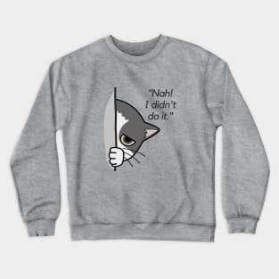 Gray Cat Hiding Crewneck Sweatshirt